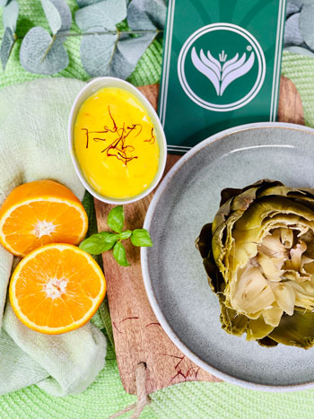 Artischocke-mit-Orangen-Safran-Dip-Rezept-1