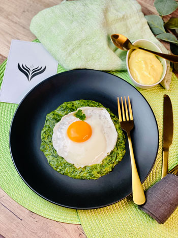 Klassiker_Kartoffelpüree,Spiegelei und Spinat