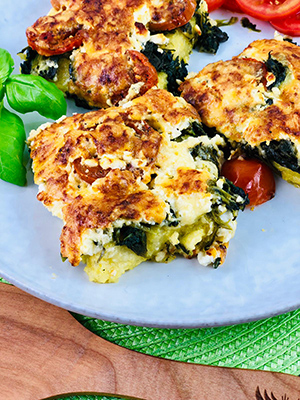 Polenta Spinat und Käse 4 mini