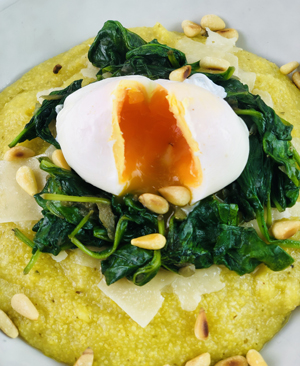 Polenta mit Spinat mini