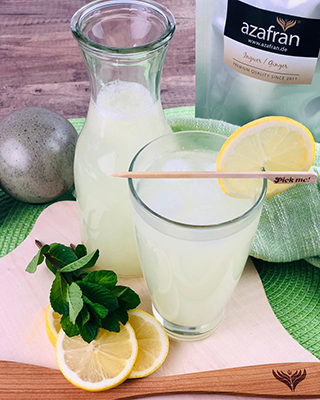 Selbst gemachte Zitronen Limonade mit Minze Zitronen Limonade Tüte2
