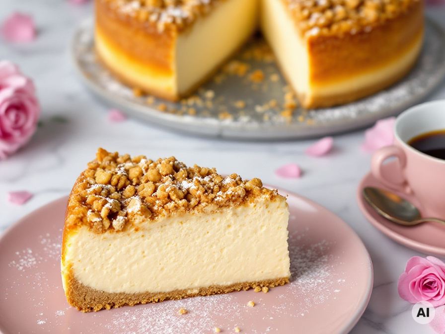 schneller Käsekuchen mit Streuseln – Rezept