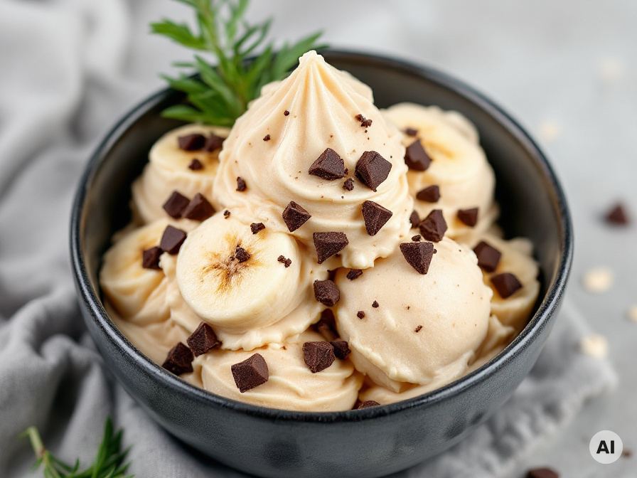 Cremige Nicecream mit Schokostückchen Rezept