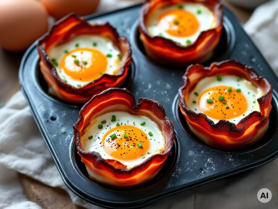 Speck Ei Muffins ohne Brot Rezept
