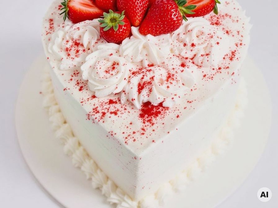 Erdbeer-Sahne-Torte in Herzform Rezept