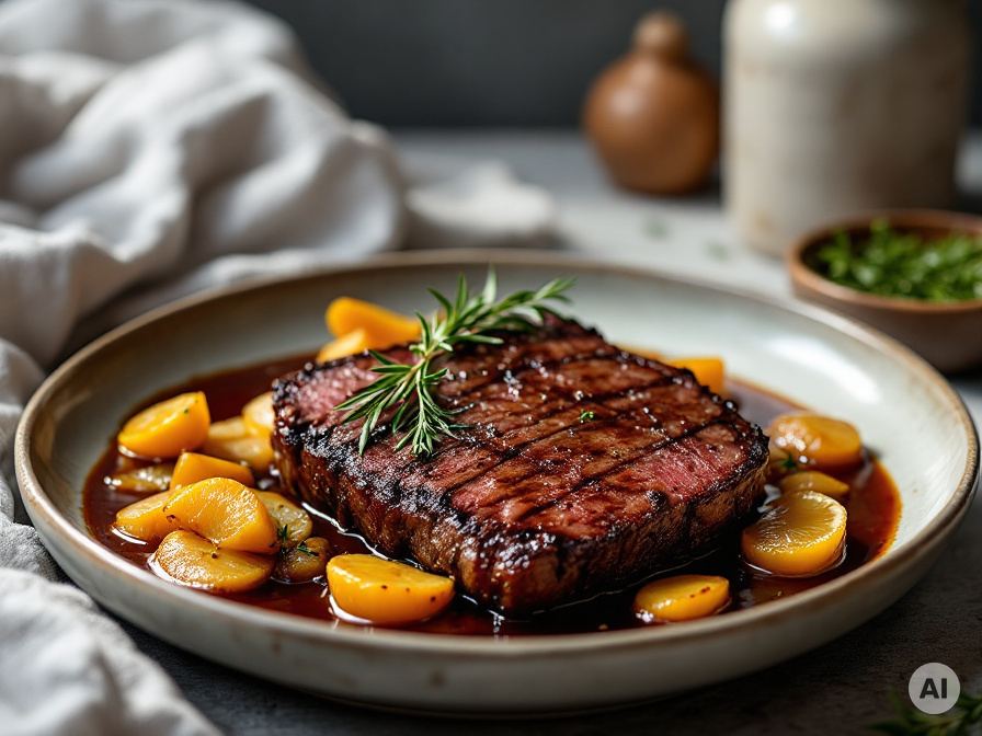 Filet vom Rehrücken mit Safran-Äpfeln Rezept