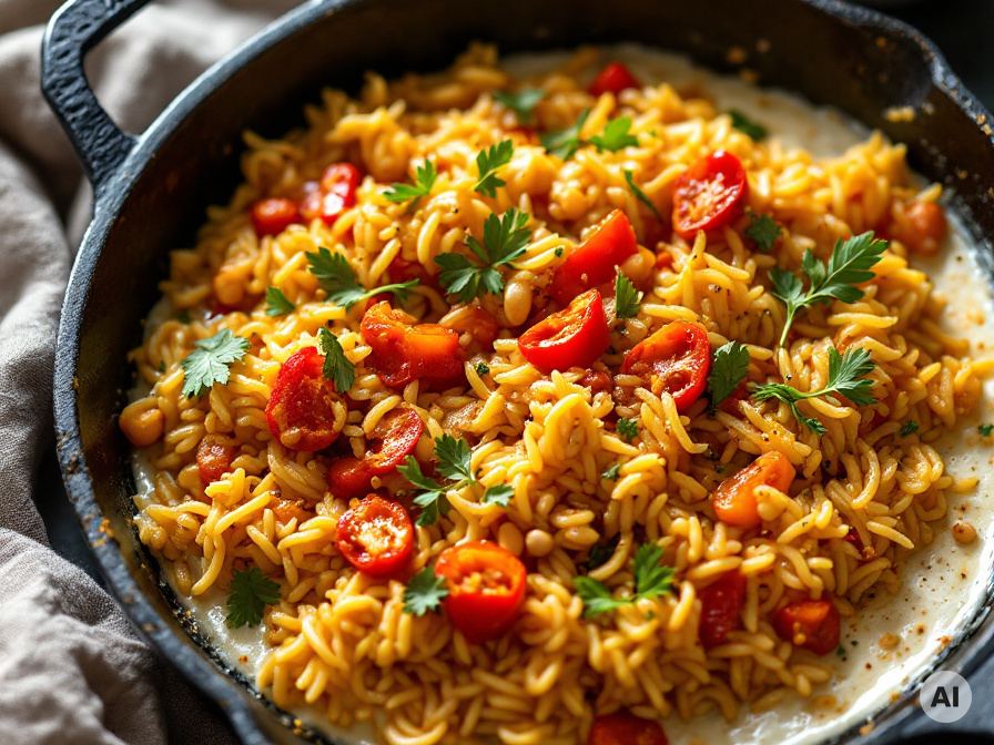 Gebratener Reis mit Erdnuss Kokos Sauce Rezept