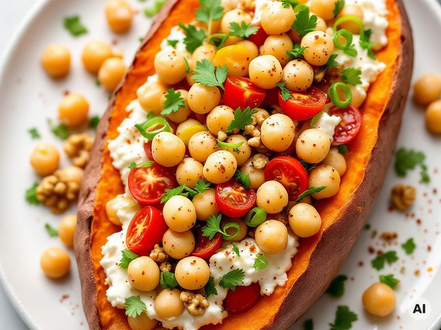 gefüllte Ofen-Süßkartoffel – Rezept