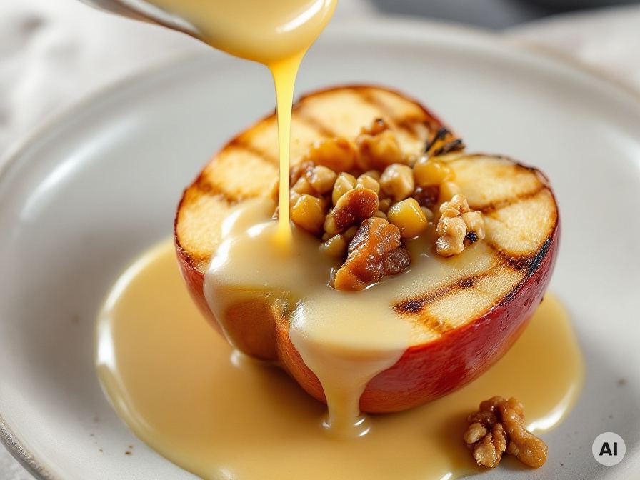 gefüllter Bratapfel mit Vanillesauce Rezept