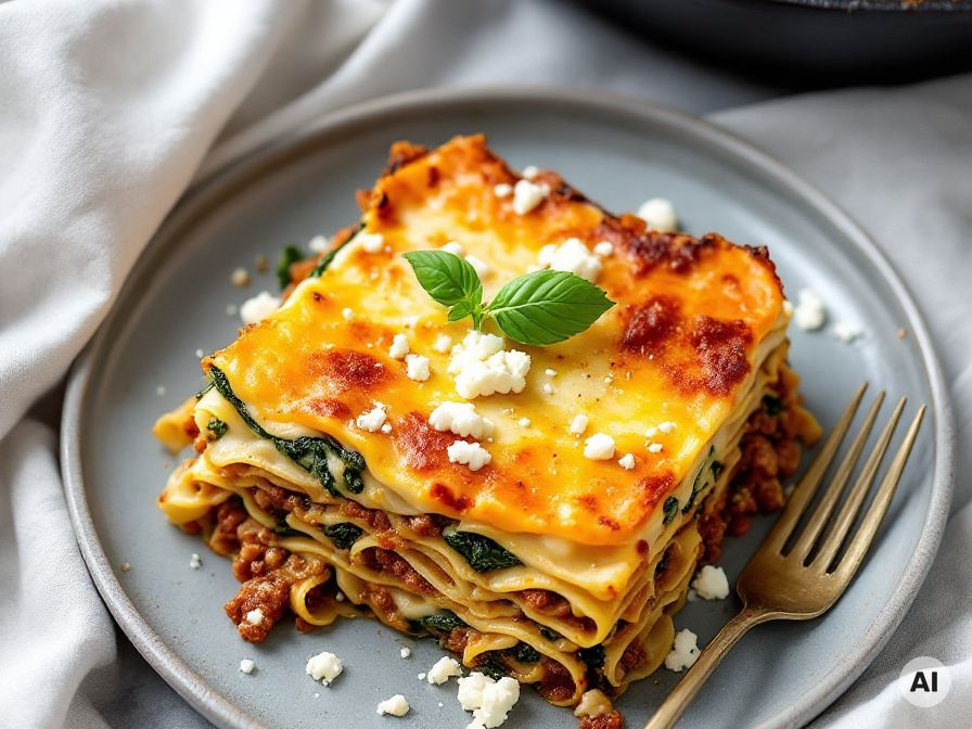 Vegetarische Gemüse Lasagne mit Spinat – Rezept