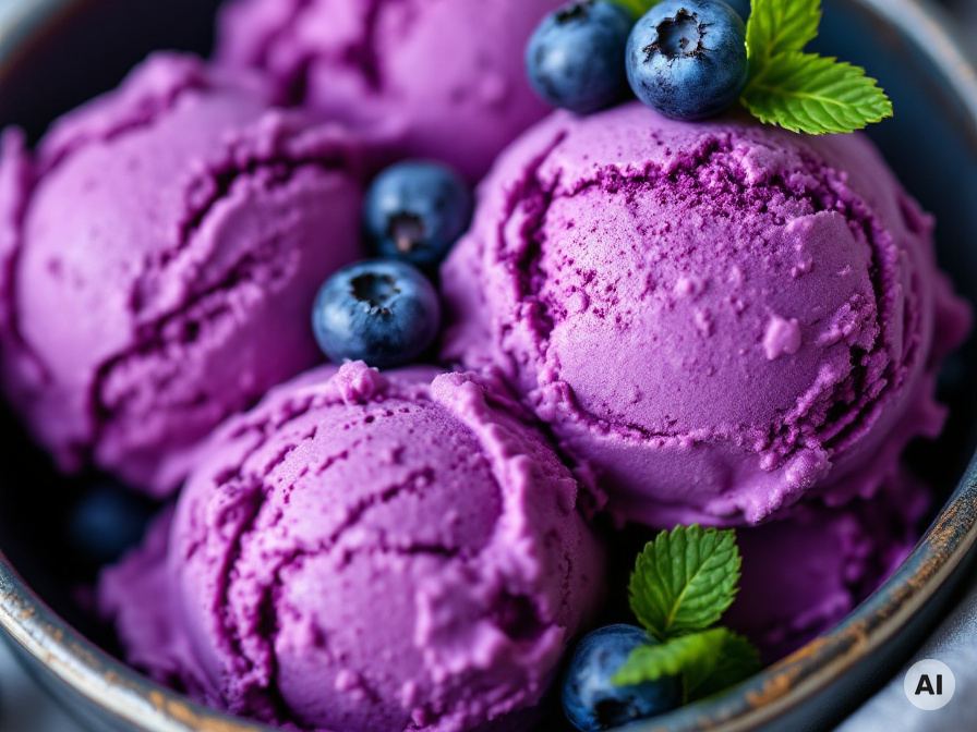 Veganes Heidelbeer Eis ohne Ei Rezept