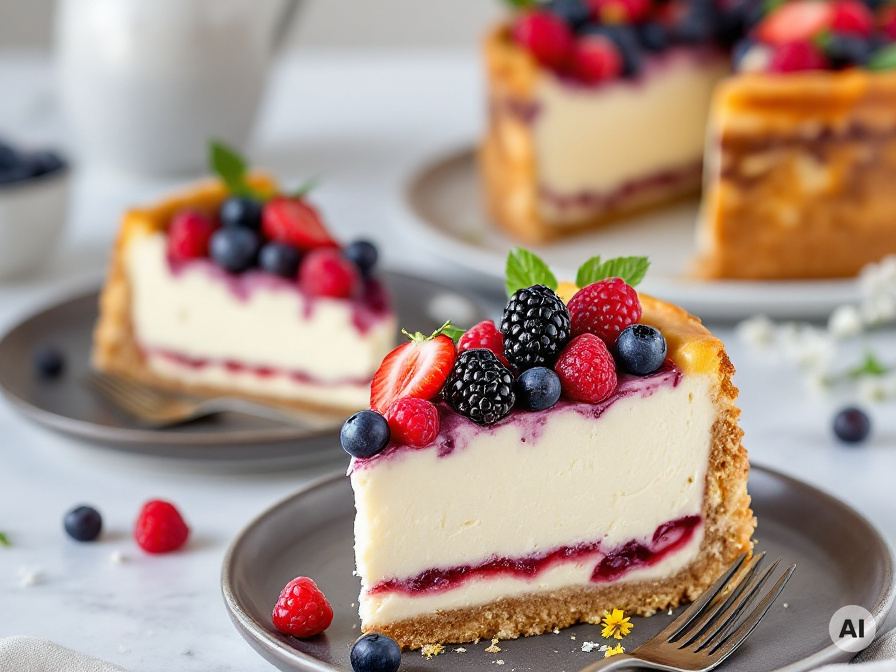 Heidelbeeren-Cheesecake mit Streuseln Rezept