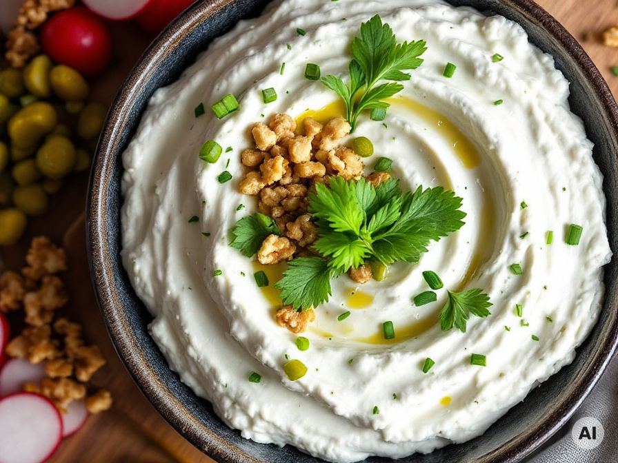 Herzhafter Dip mit Hüttenkäse für Gemüse Rezept