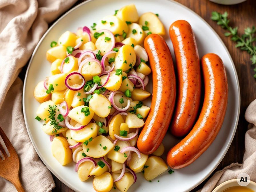 Kartoffelsalat und Würstchen Rezept