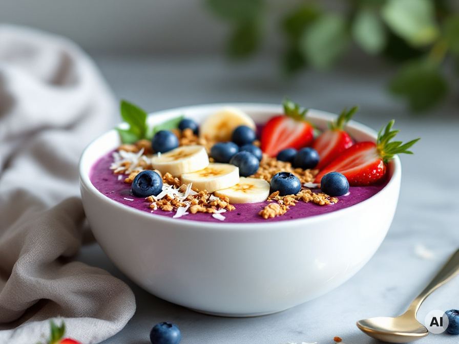 Kiba Smoothie Bowl mit Kokosflocken Rezept