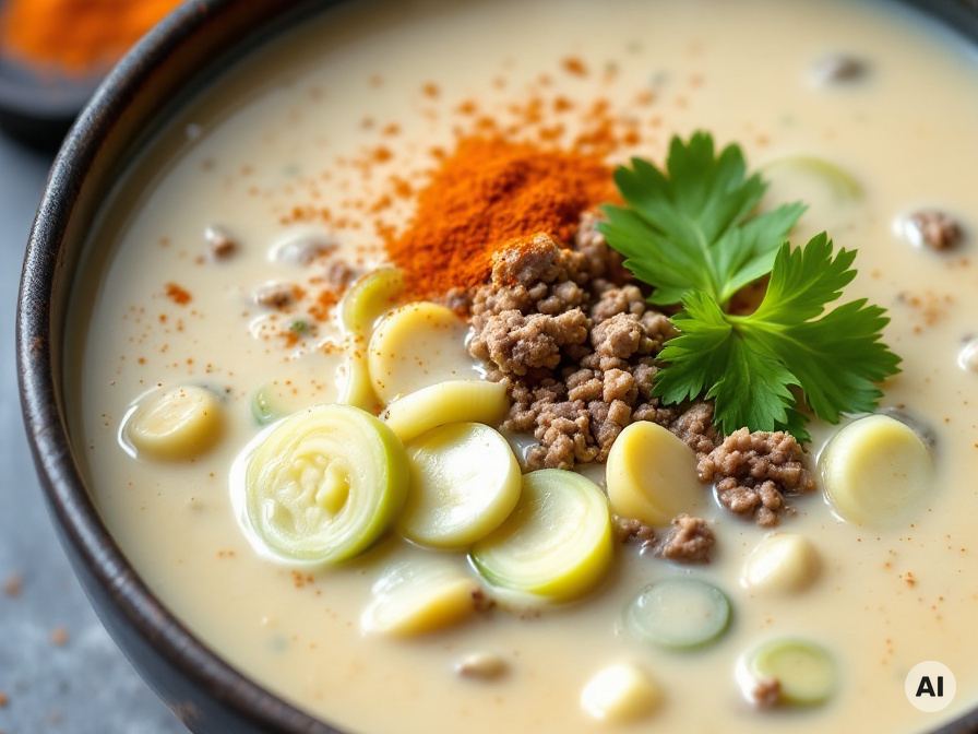 Käse Lauch Suppe mit Hack – Rezept