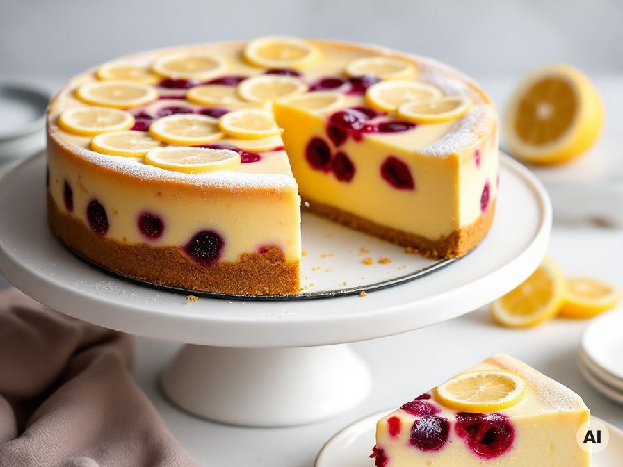 Köstlicher Mandel-Kirsch Käsekuchen Rezept