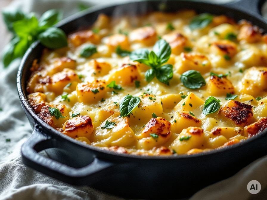 Kohlrabi Kartoffel Auflauf ohne Fleisch Rezept