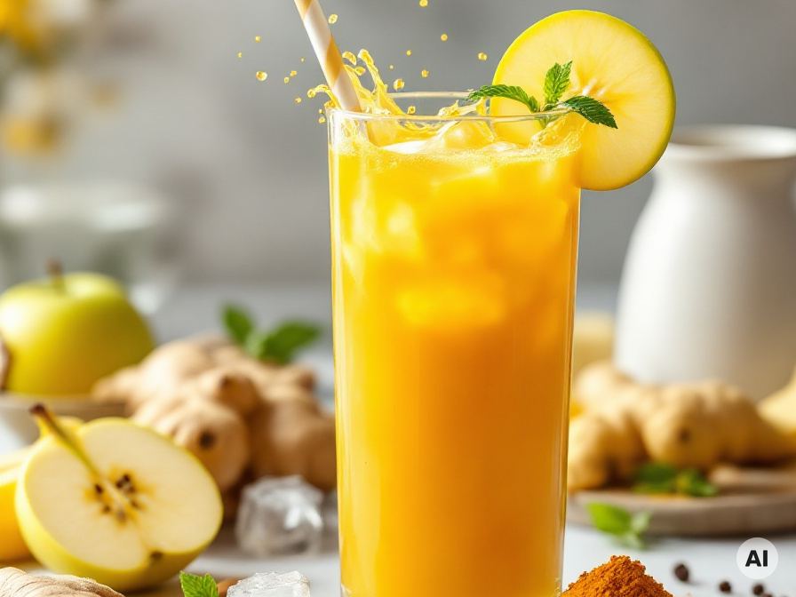 Kurkuma Smoothie mit Apfelsaft- Rezept