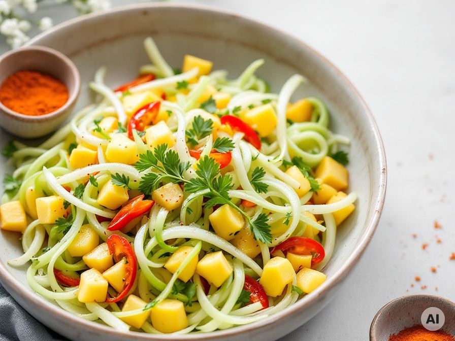 Paprika Gurkensalat mit Joghurt Senf Dressing Rezept