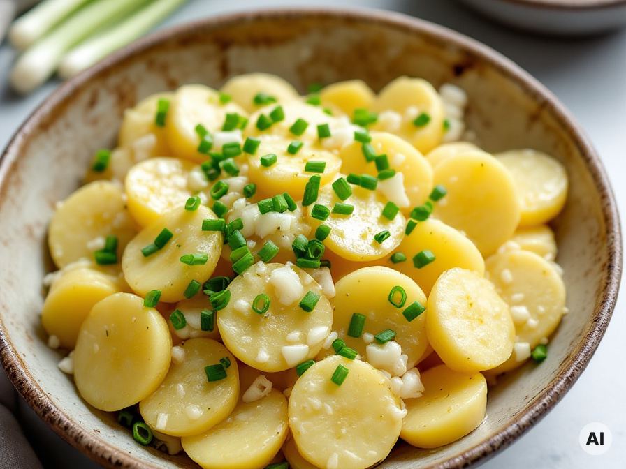 Leichter Kartoffelsalat (ohne Mayonnaise) – Rezept