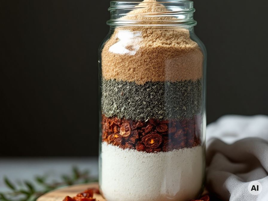 Mediterrane Brotbackmischung im Glas Rezept