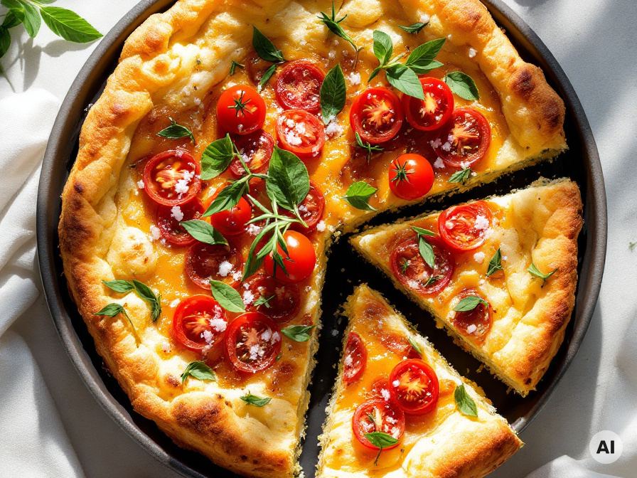 Mediterranes Focaccia Grundrezept mit Tomaten