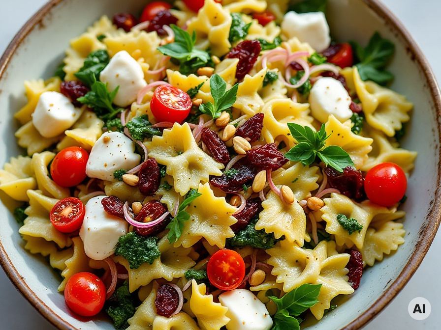 Mediterraner Nudelsalat mit Rucola Rezept