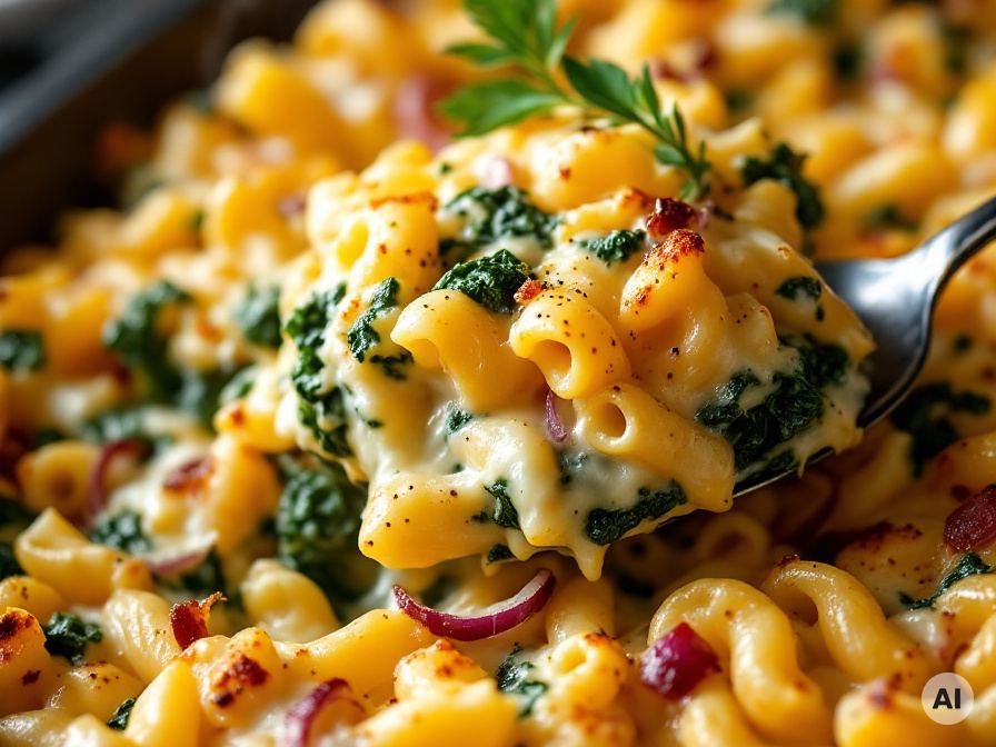 Nudelauflauf mit Spinat Rezept