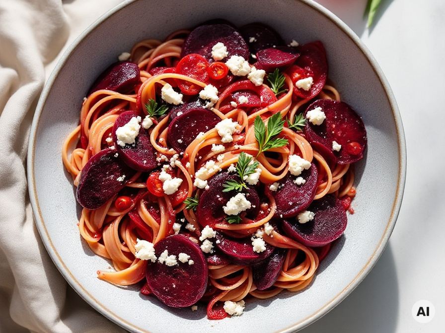 Pasta mit Rote Bete und Feta – Rezept