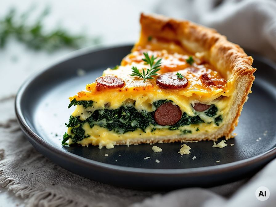 Quiche mit Grünkohl und Kohlwurst Rezept