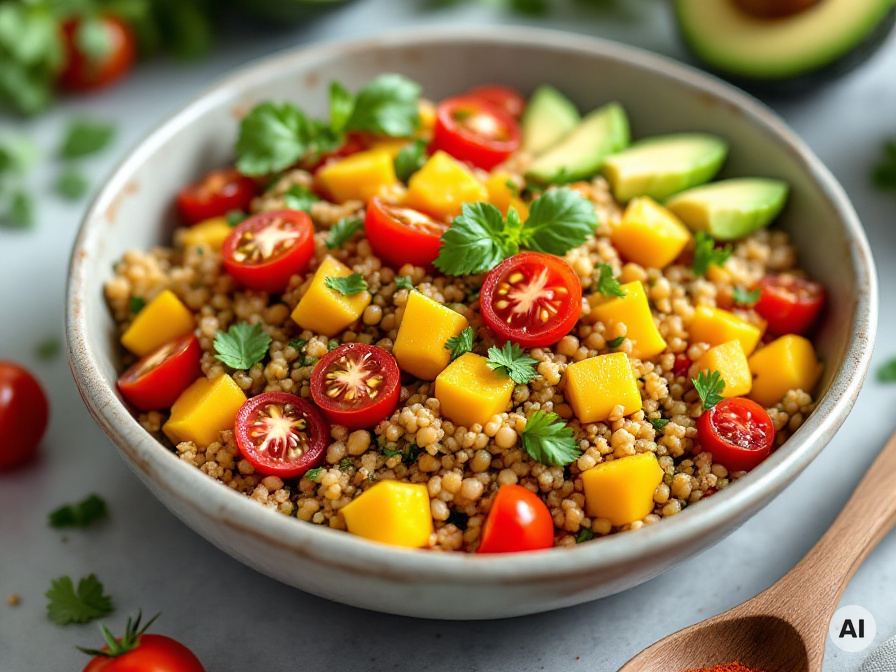 Quinoa Salat mit Avocado und Mango Rezept