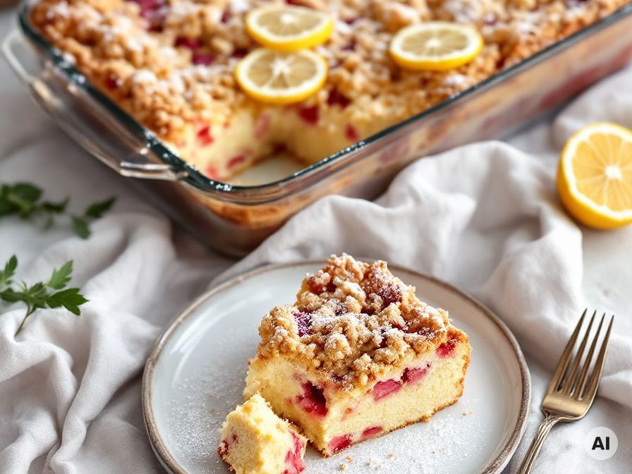 Rhabarber Streuselschnitte – Rezept