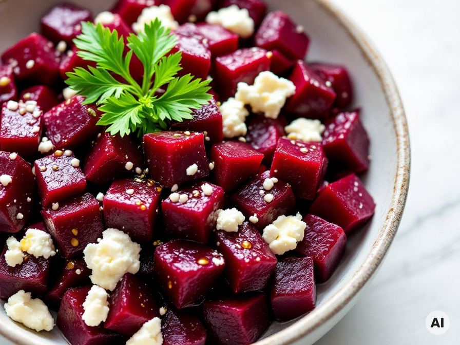 Rote Bete Salat mit Schafskäse Rezept