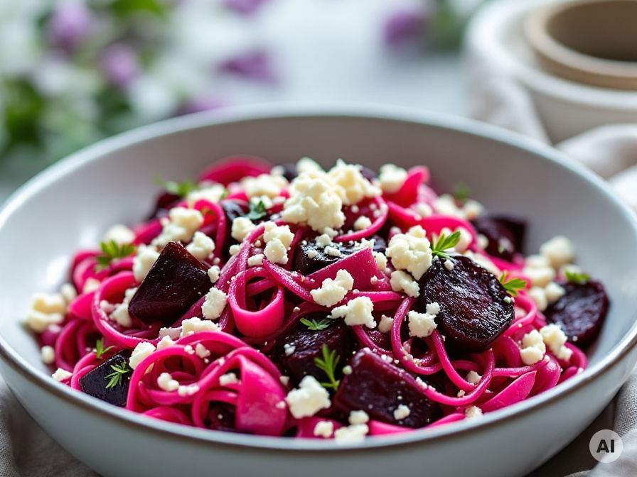 Rote Bete Pasta vom Backblech Rezept