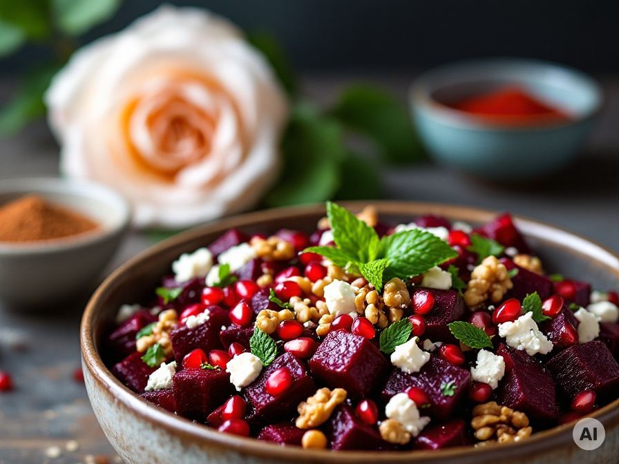 Rote Bete Salat mit Feta und Nüssen Rezept