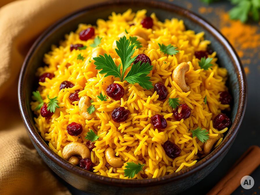 Safran-Reis-Salat mit frischen Kräutern Rezept