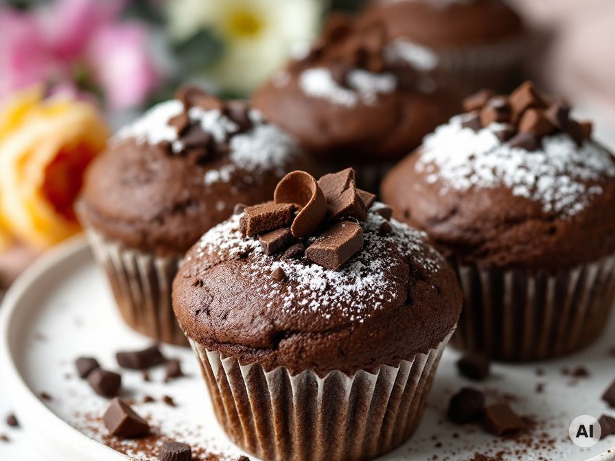 Schokoladen Muffins Rezept mit Stückchen