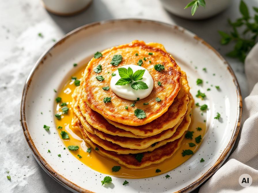 selbstgemachte Reibekuchen mit Birnenmus Rezept