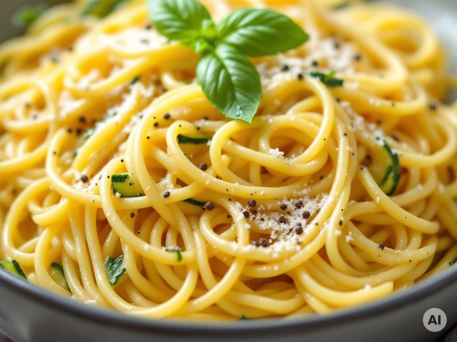 Spaghetti mit Zucchini à la Carbonara Rezept