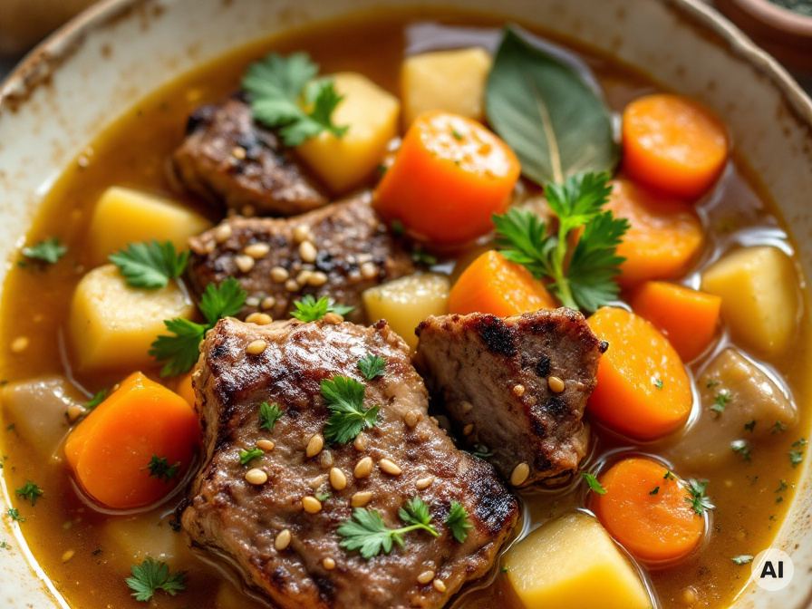 Steckrüben Eintopf mit dicker Rippe Rezept