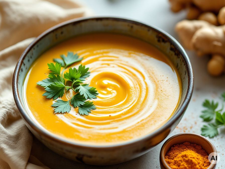 Süßkartoffel-Kokos-Suppe mit karamelisierten Möhren Rezept