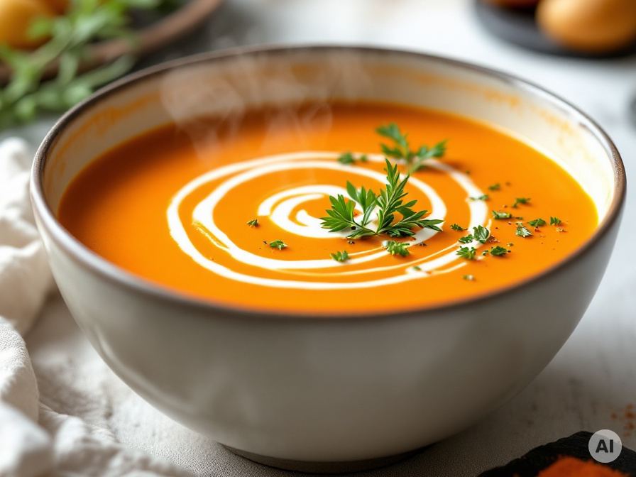 Süßkartoffel Tomatensuppe Rezept