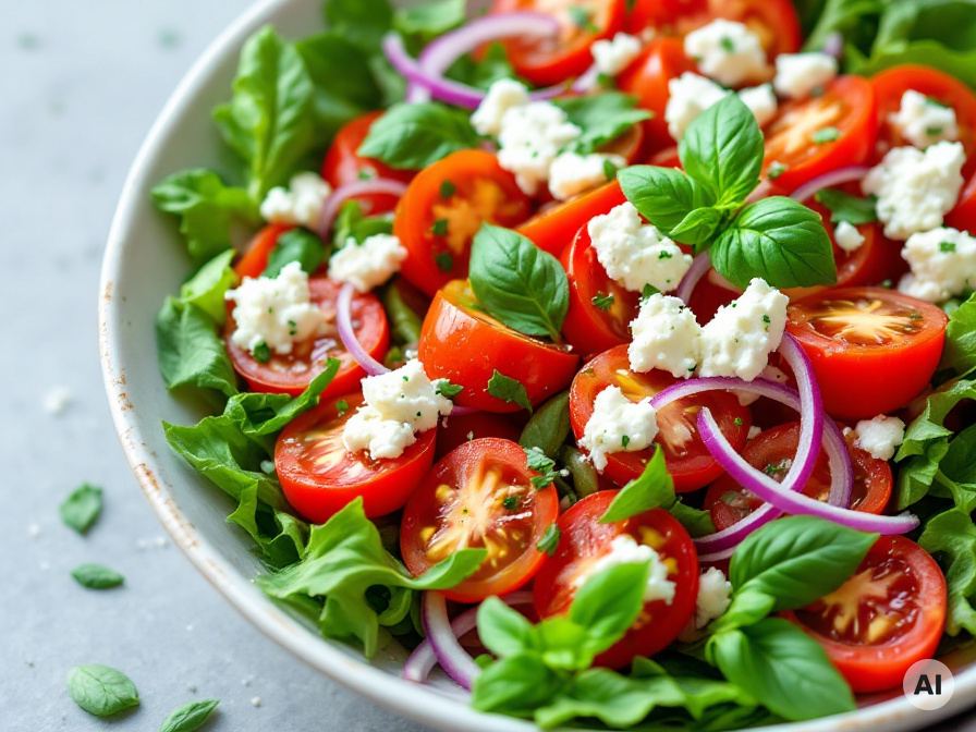 Tomatensalat mit Ziegenkäse