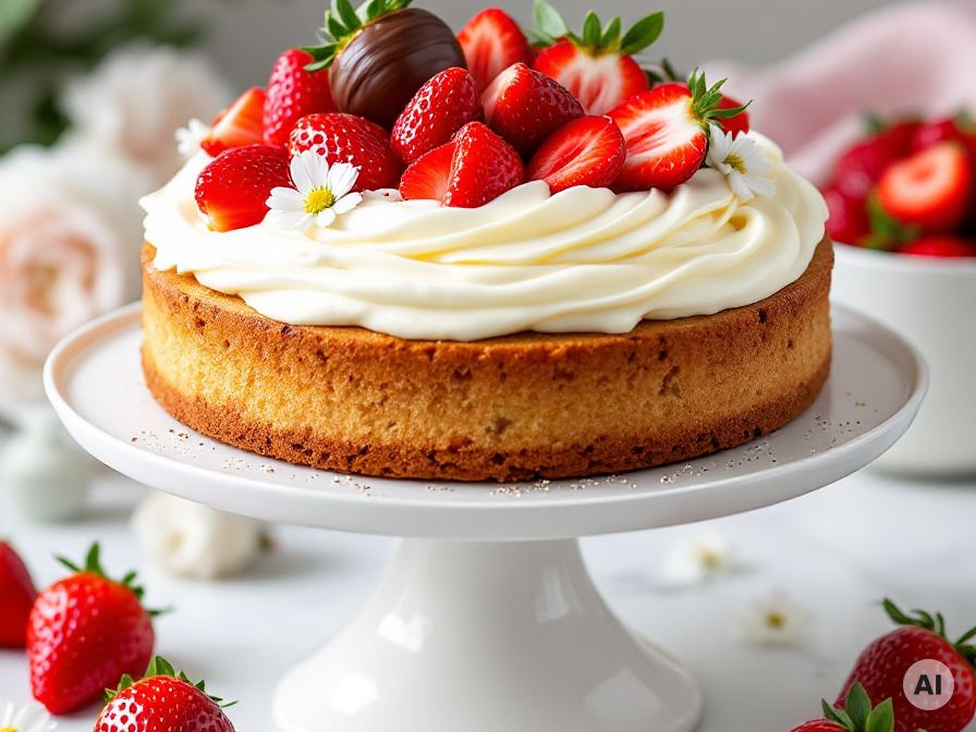 Vanillecreme Torte mit Erdbeeren Rezept