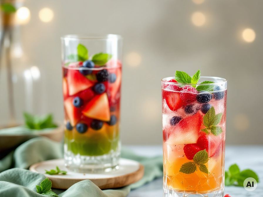 Veganer erfrischender Eistee in verschiedenen Sorten Rezept