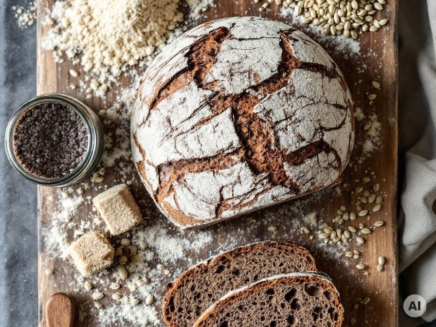 Vollkorn Gewürzbrot mit Hefe und Sauerteig Rezept