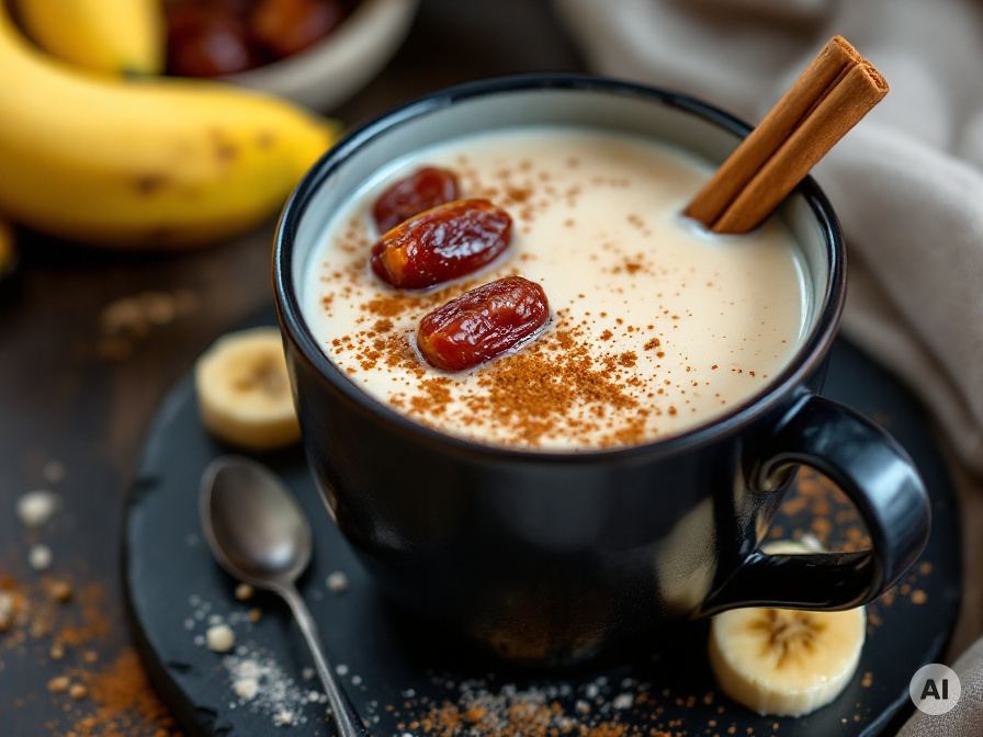 Winterliche Dattel-Bananen-Milch mit Gewürzen Rezept