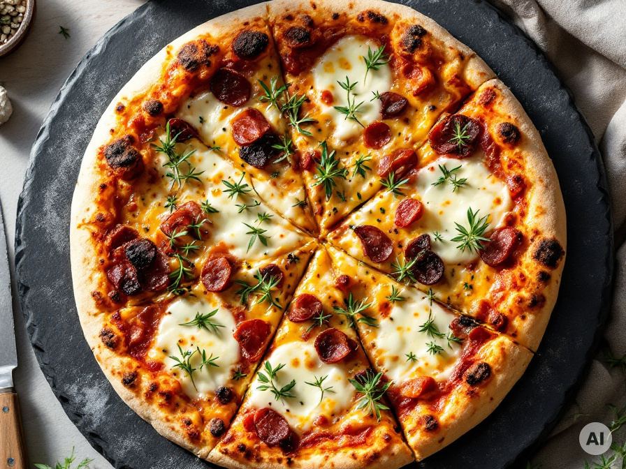 Winterliche Pizza mit Birne und Ziegenkäse Rezept