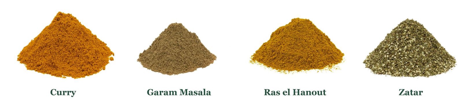 Bekannte Gewürzmischungen: Curry, Garam Masala, Ras el Hanout und Zatar im Vergleich